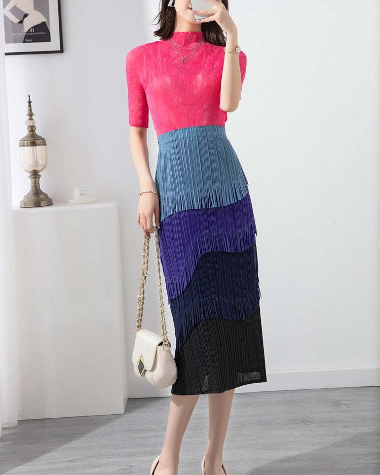 Fringe Tassel Multi Color Skirt