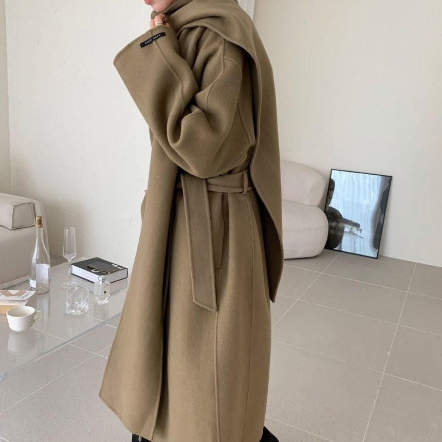 Korean Turndown Collar Long Sleeve Loose Over Coat