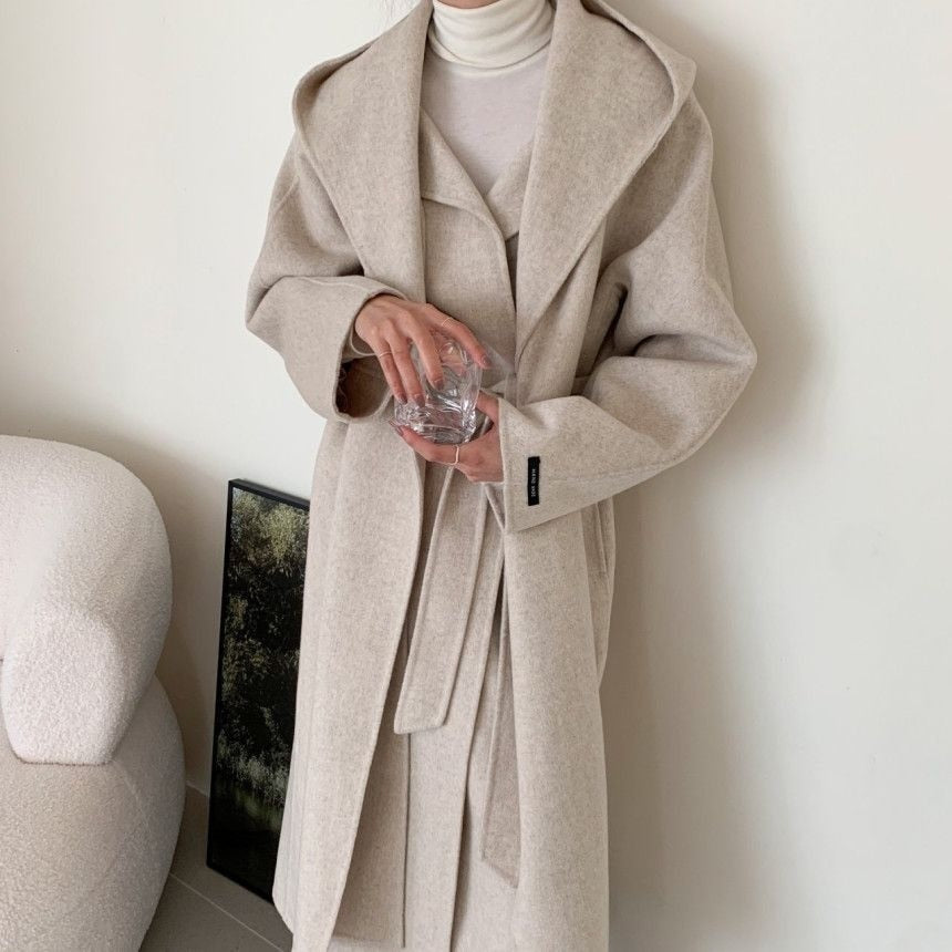 Korean Turndown Collar Long Sleeve Loose Over Coat