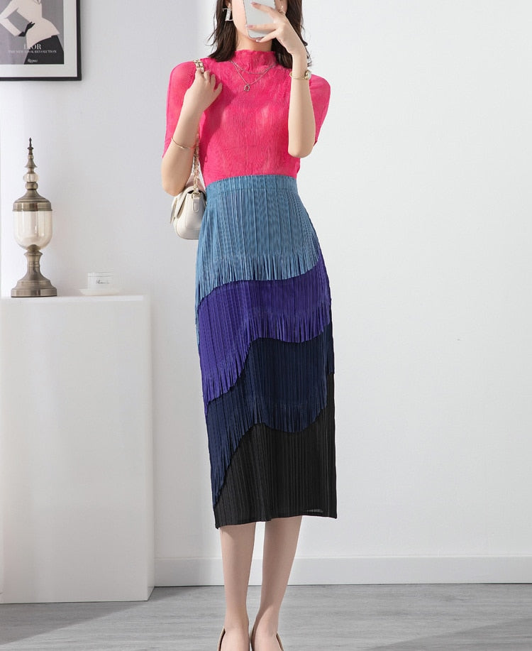 Fringe Tassel Multi Color Skirt