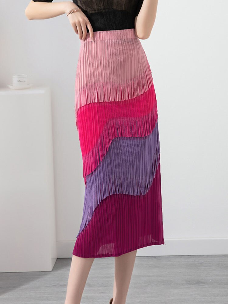 Fringe Tassel Multi Color Skirt