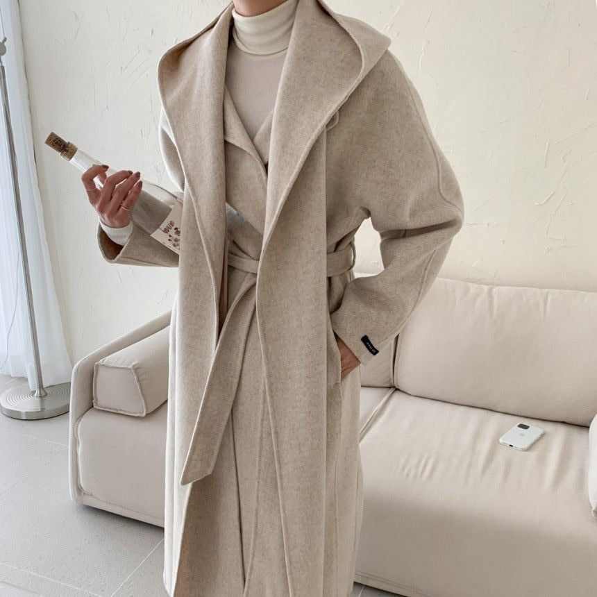 Korean Turndown Collar Long Sleeve Loose Over Coat