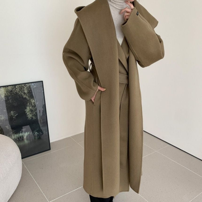 Korean Turndown Collar Long Sleeve Loose Over Coat