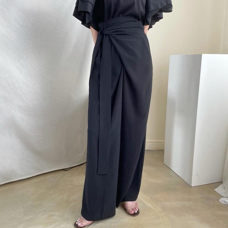 Wide Leg Business Wrap Pants