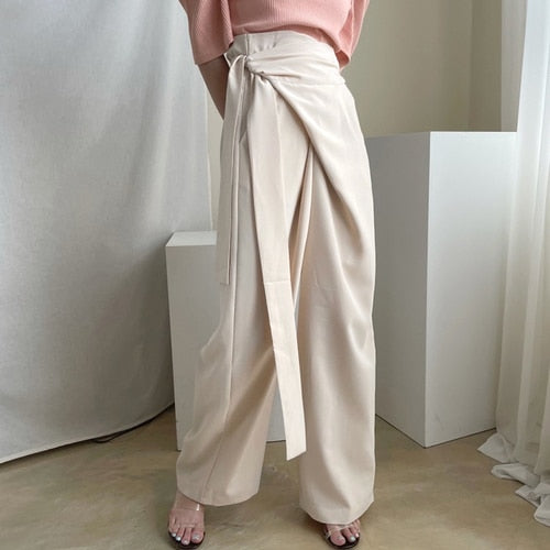 Wide Leg Business Wrap Pants