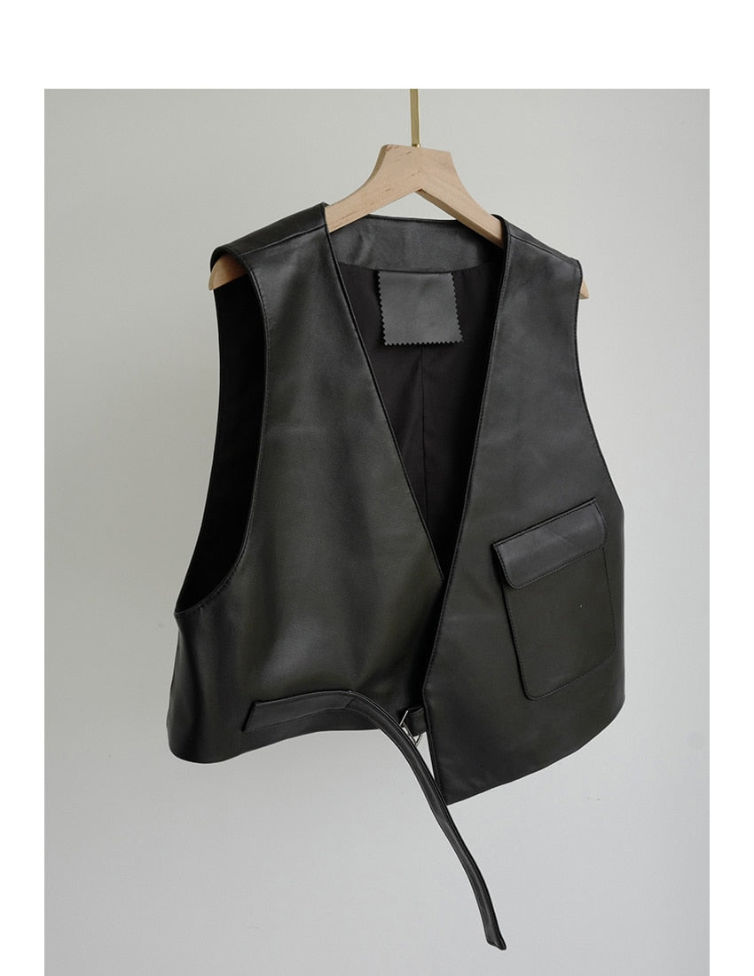 Femme Asymmetrical Short Waistcoat Vest