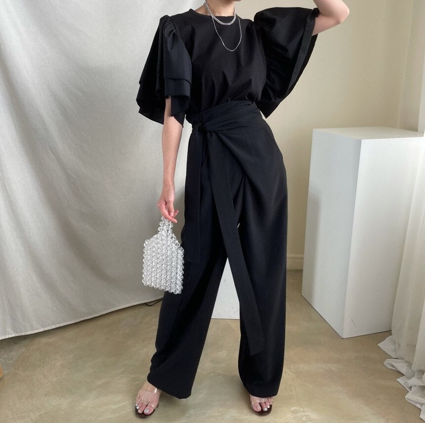 Wide Leg Business Wrap Pants