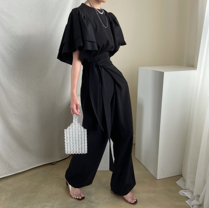 Wide Leg Business Wrap Pants