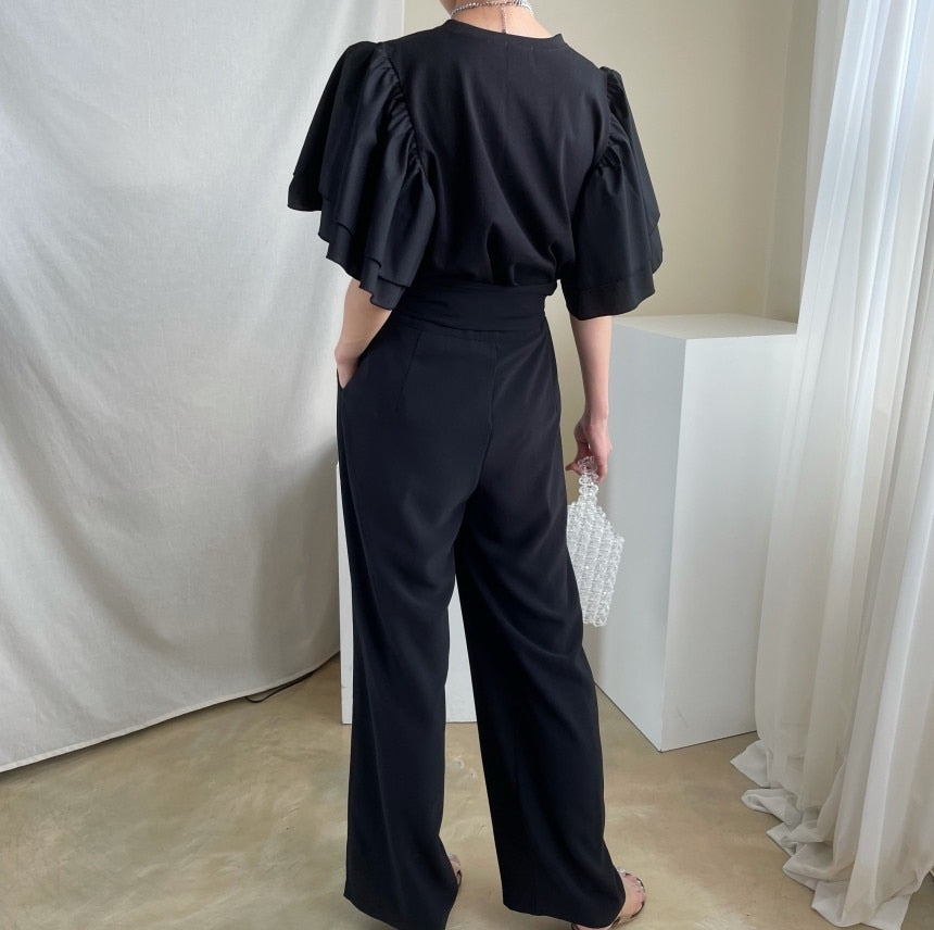 Wide Leg Business Wrap Pants