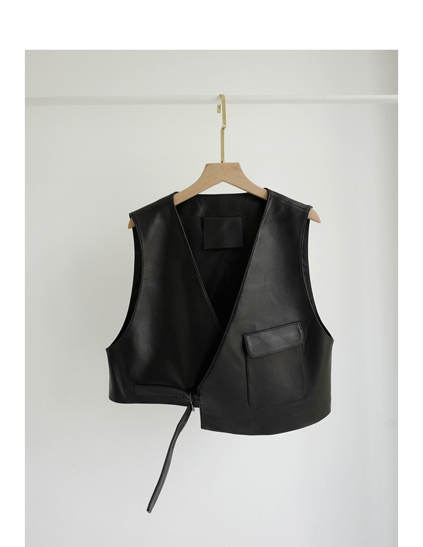 Femme Asymmetrical Short Waistcoat Vest