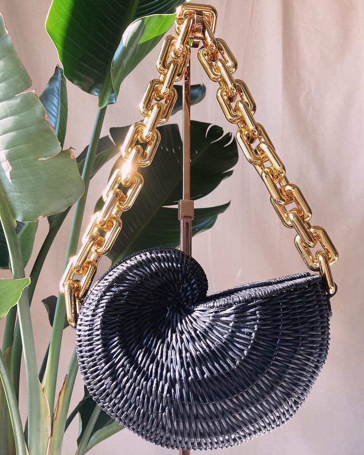 Rattan Wicker Conch Shoulder Bags