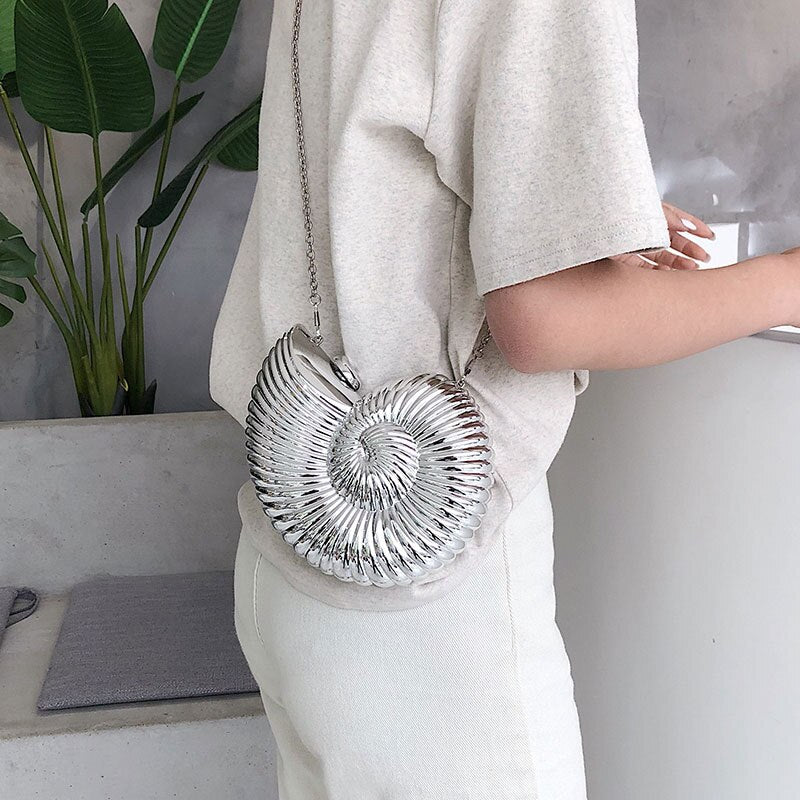 Fire Metallic Conch Bag Clutch