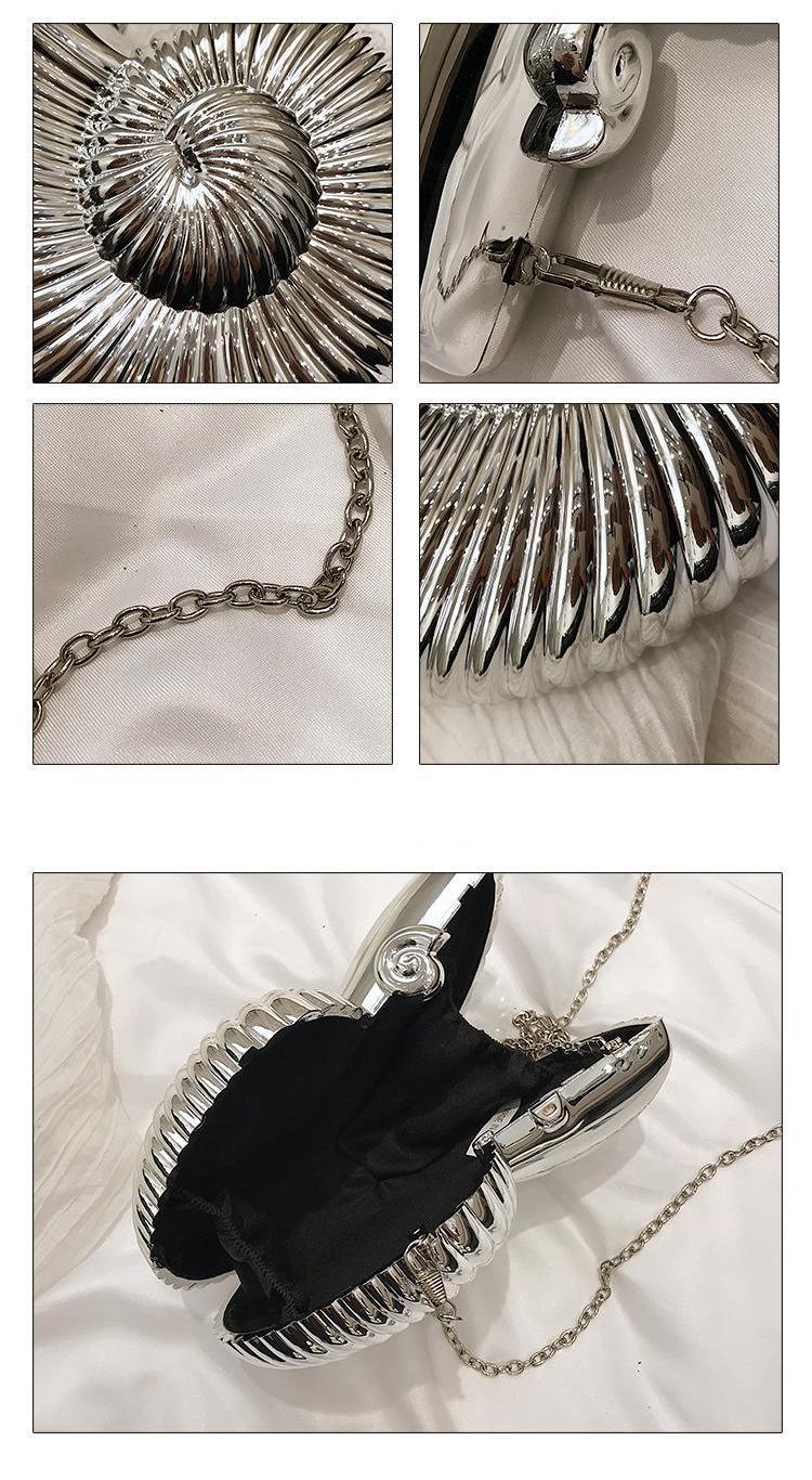 Fire Metallic Conch Bag Clutch