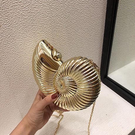 Fire Metallic Conch Bag Clutch