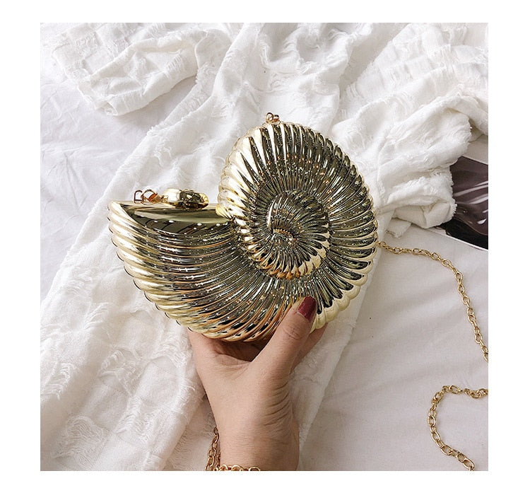 Fire Metallic Conch Bag Clutch