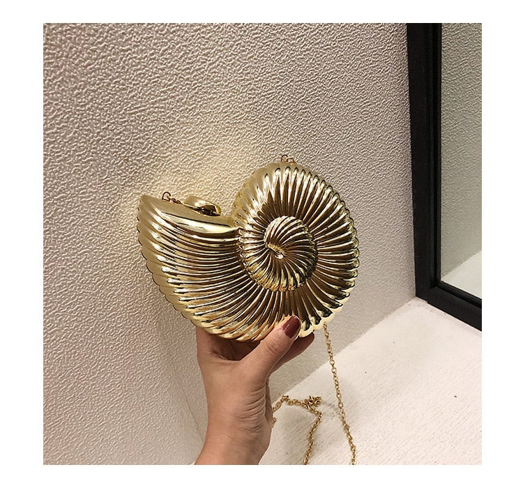 Fire Metallic Conch Bag Clutch