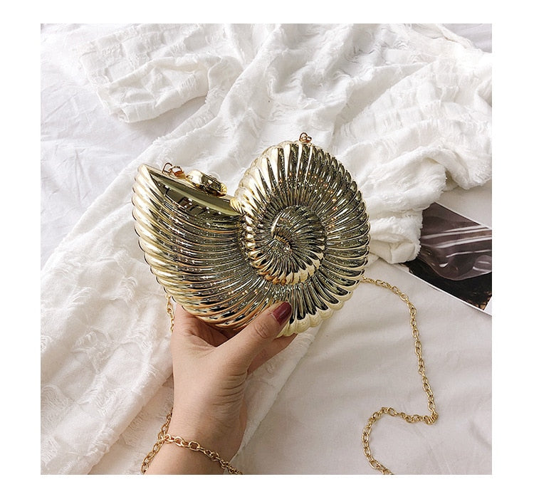 Fire Metallic Conch Bag Clutch