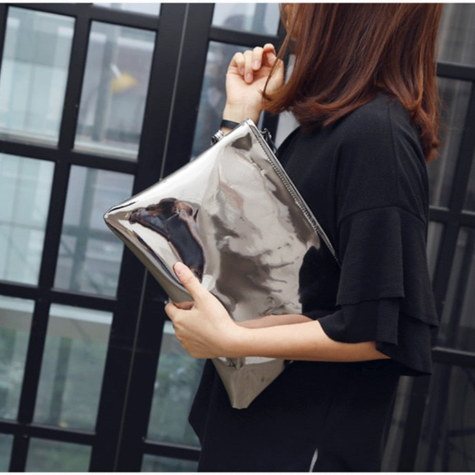 Laser Holographic Women Envelope Luxury Clutch