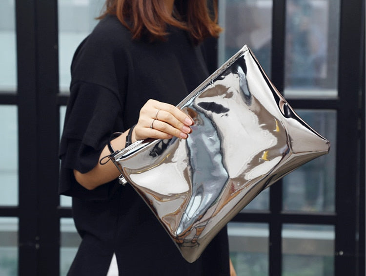 Laser Holographic Women Envelope Luxury Clutch