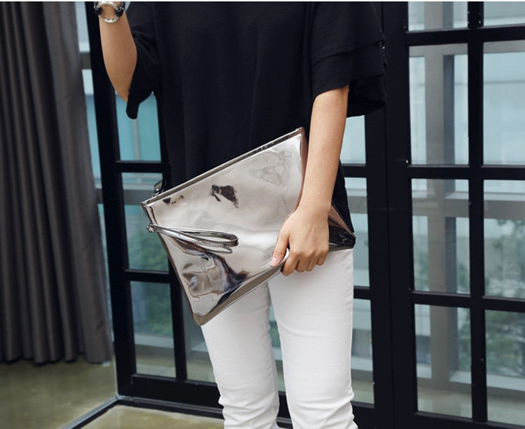 Laser Holographic Women Envelope Luxury Clutch