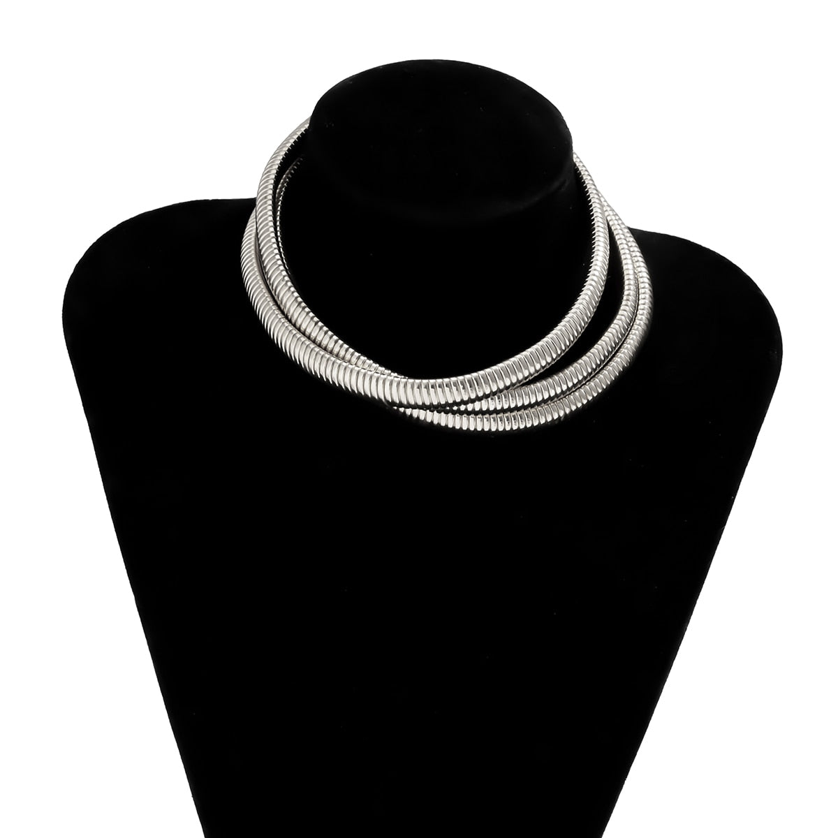 Magna Multilayer Metal Choker Necklace