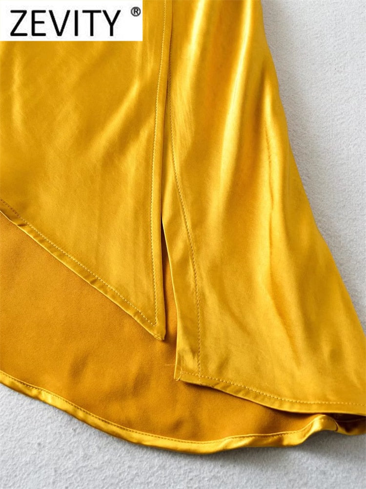 Paris Silk Style Button Skirt