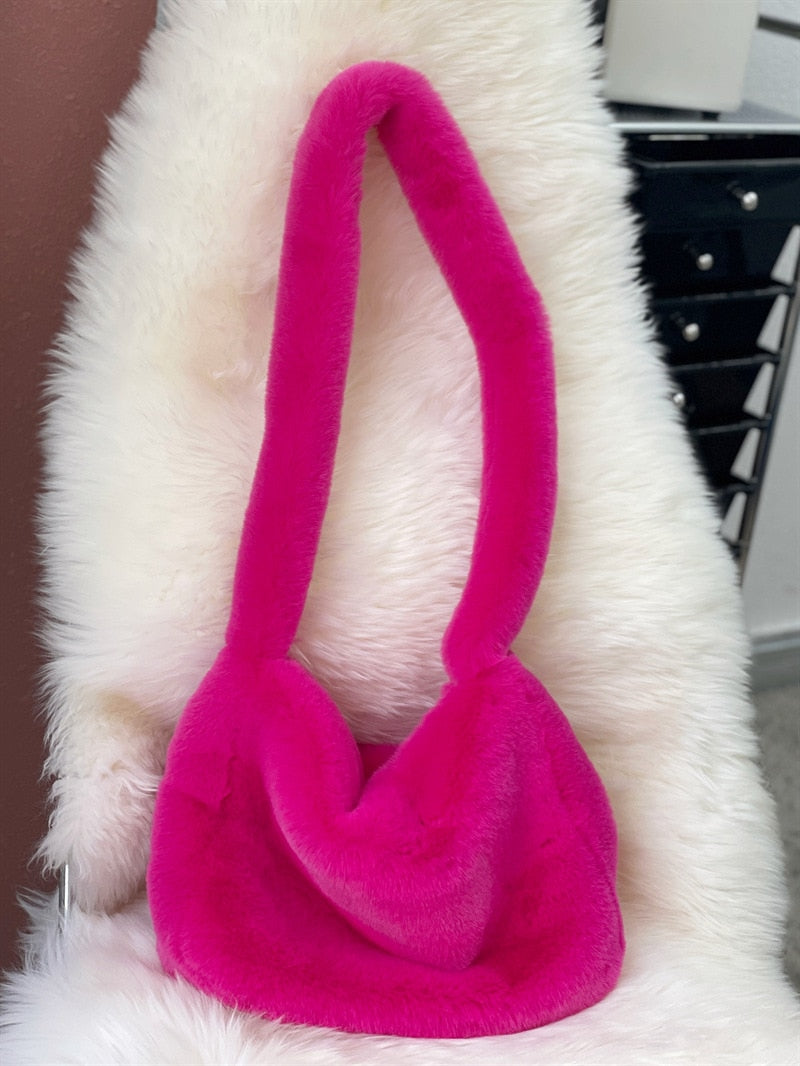 Fluffy Faux Fur Shoulder Bag