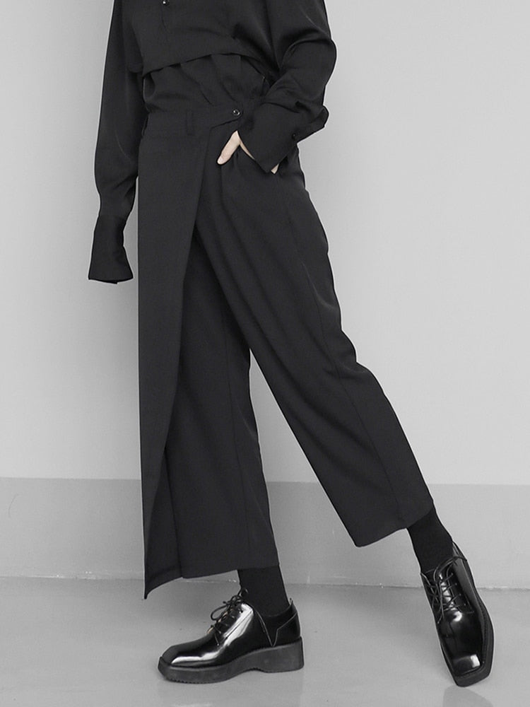 Tokyo Modern Black Wrap Trouser Pants