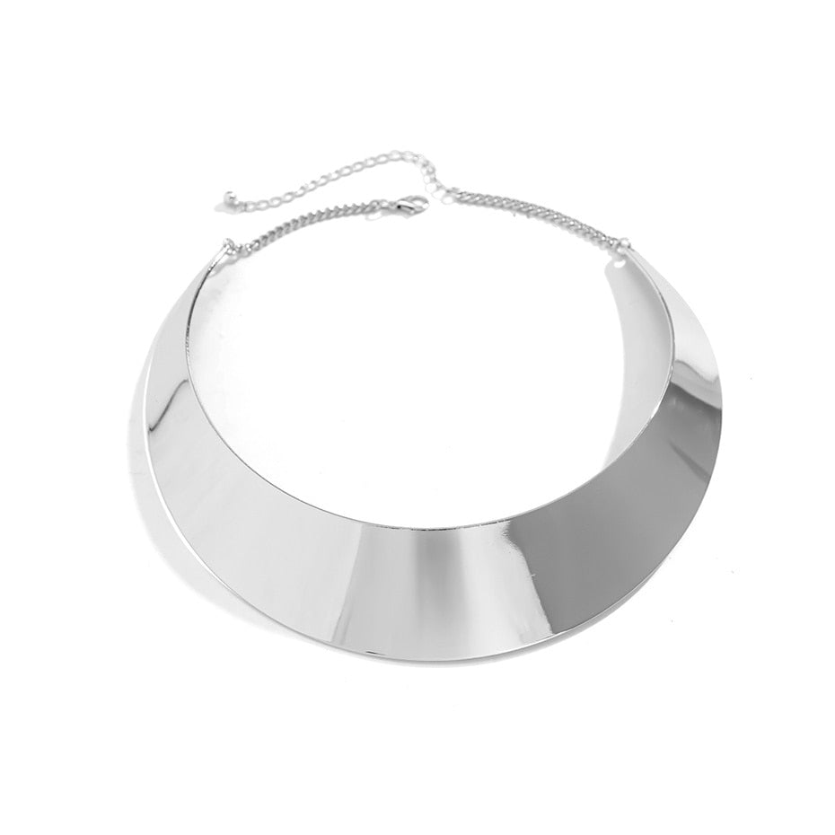 Cleo Chic Chocker Metal Collar Necklace