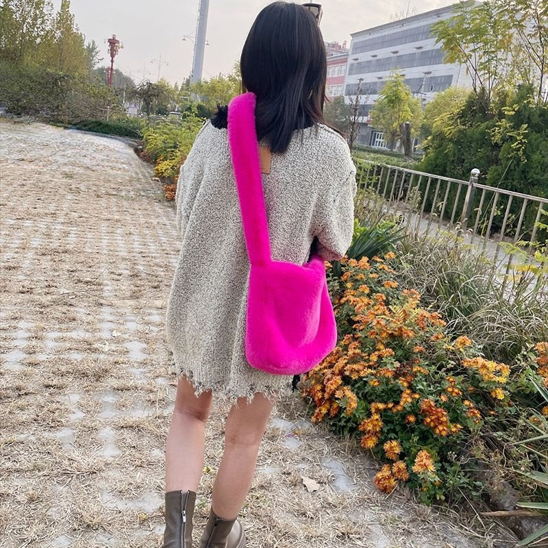 Fluffy Faux Fur Shoulder Bag