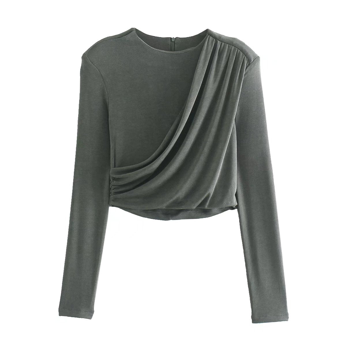 High Street Pleats Knit Long Sleeve Top