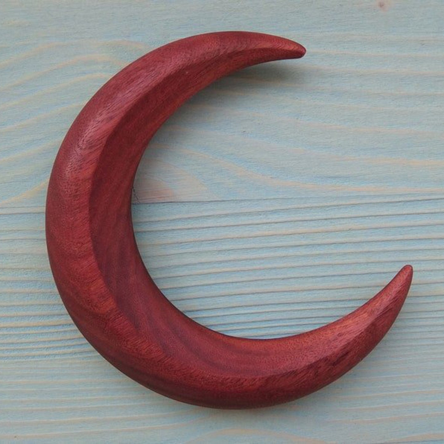 Luna Love Hand Carved Moon Wood Hair Fastener