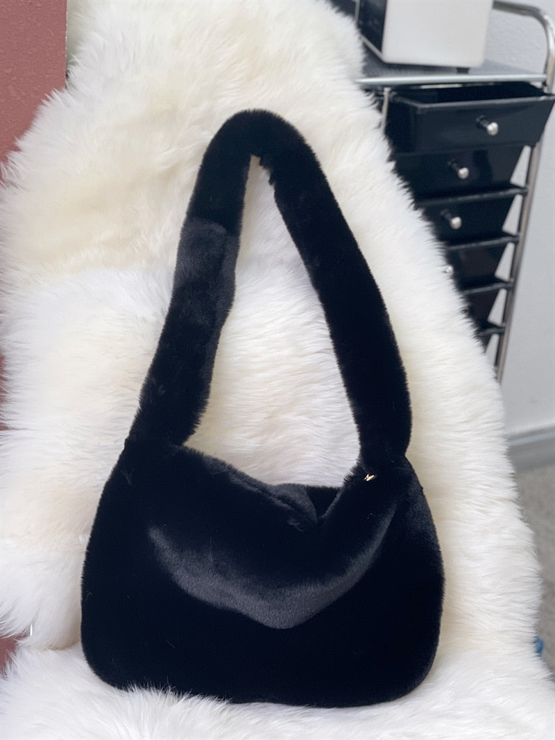 Fluffy Faux Fur Shoulder Bag