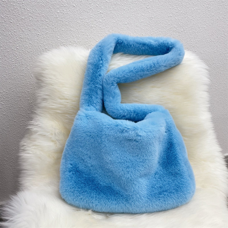 Fluffy Faux Fur Shoulder Bag