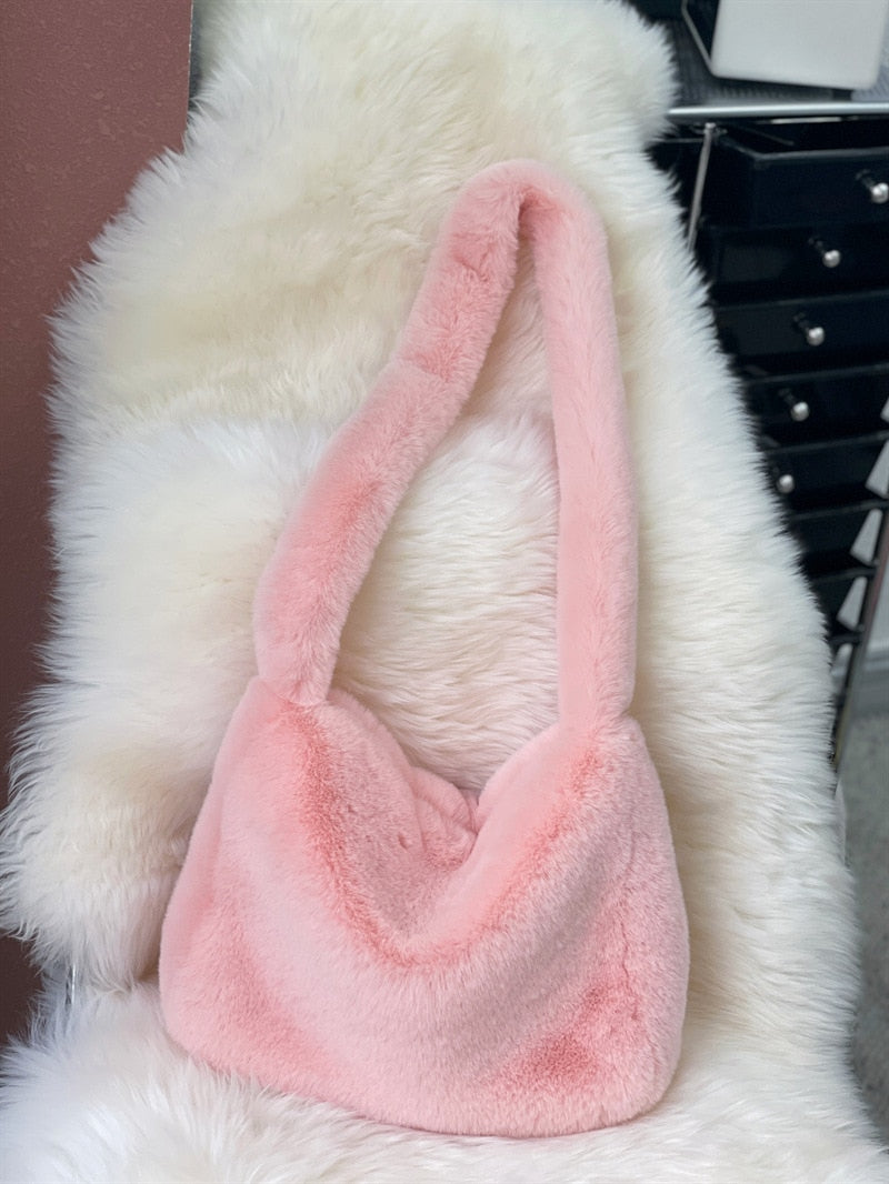 Fluffy Faux Fur Shoulder Bag