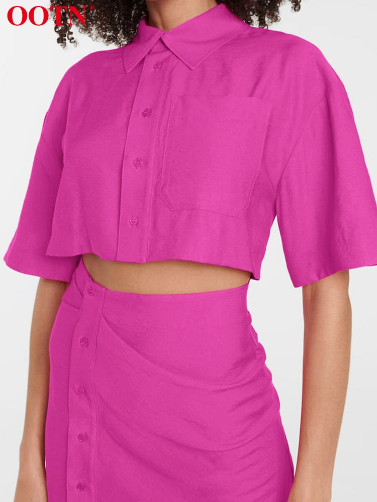 Bora Bora Pink Linen Skirt and Top