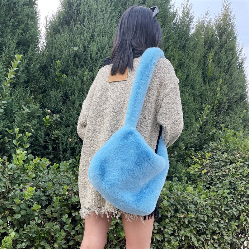 Fluffy Faux Fur Shoulder Bag