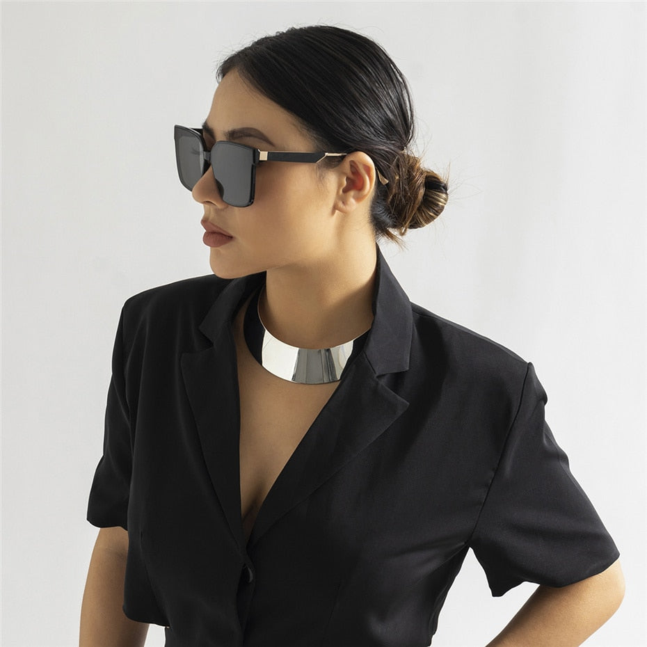 Cleo Chic Chocker Metal Collar Necklace