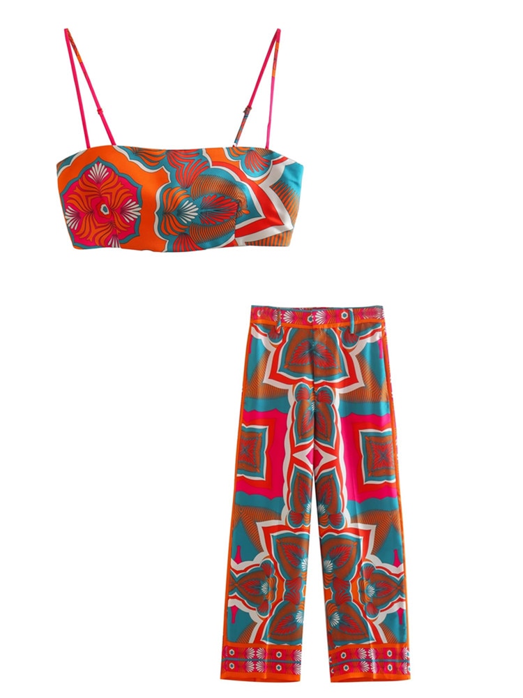 Tropicali 3 Piece Set Top Pants and Wrap Jacket