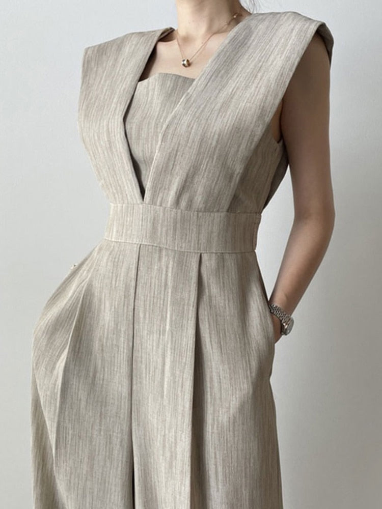 Aja Modern Linen Jumpsuit