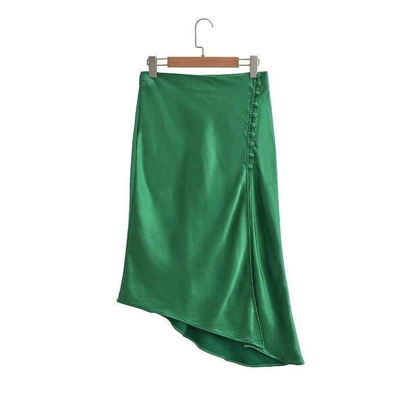 Paris Silk Style Button Skirt