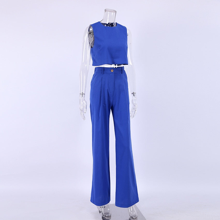 Paradise 2 Piece Crop Top and Wide Leg Pant