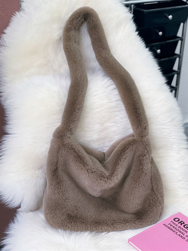 Fluffy Faux Fur Shoulder Bag