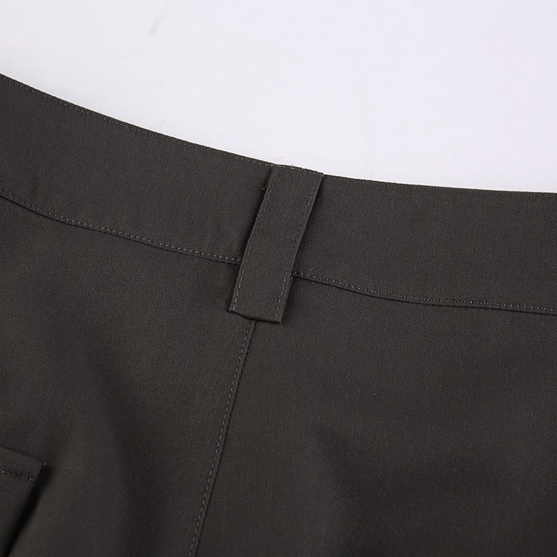 Korean Pleat Wide Leg Cargo Pants