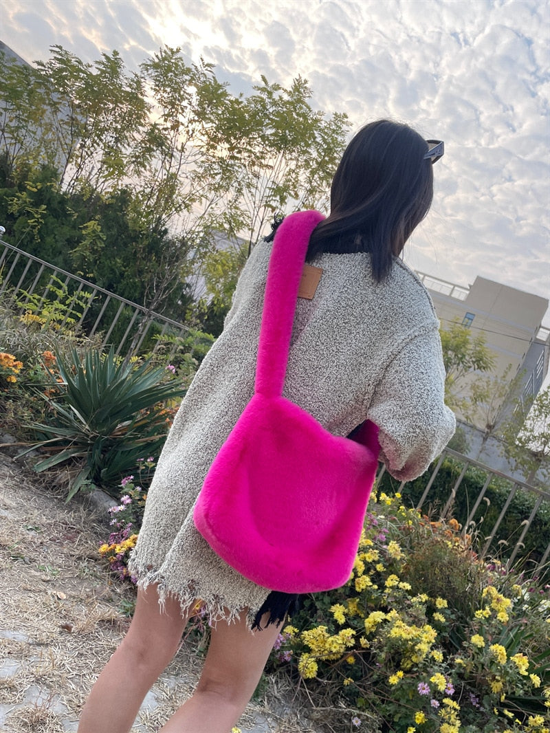 Fluffy Faux Fur Shoulder Bag