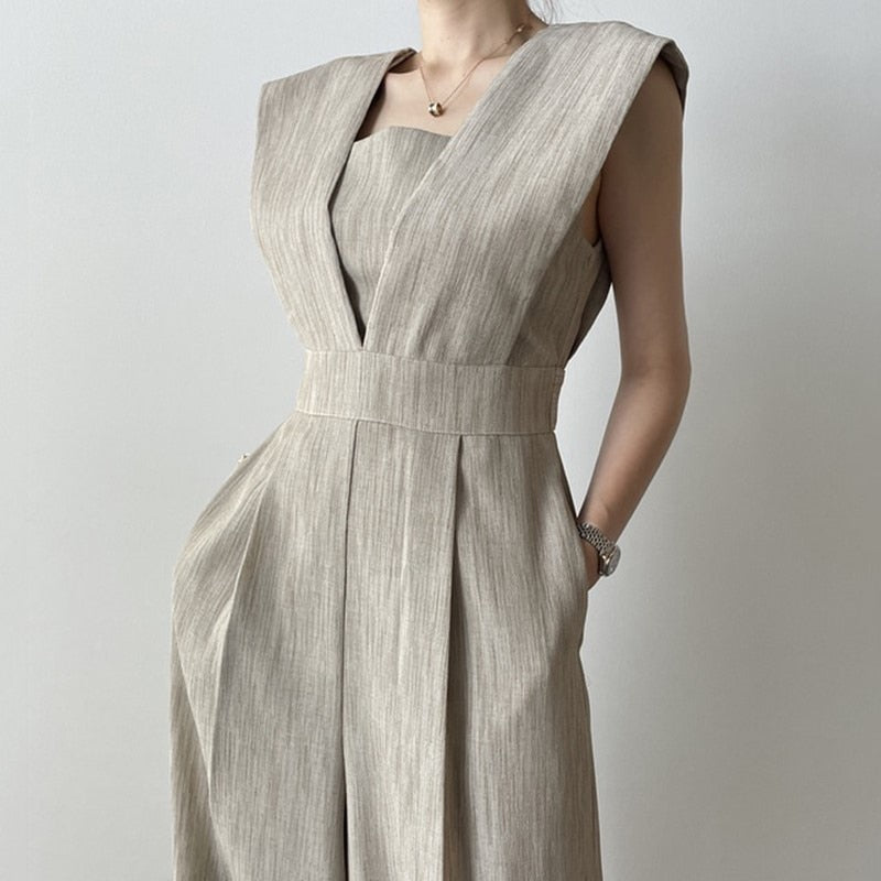 Aja Modern Linen Jumpsuit