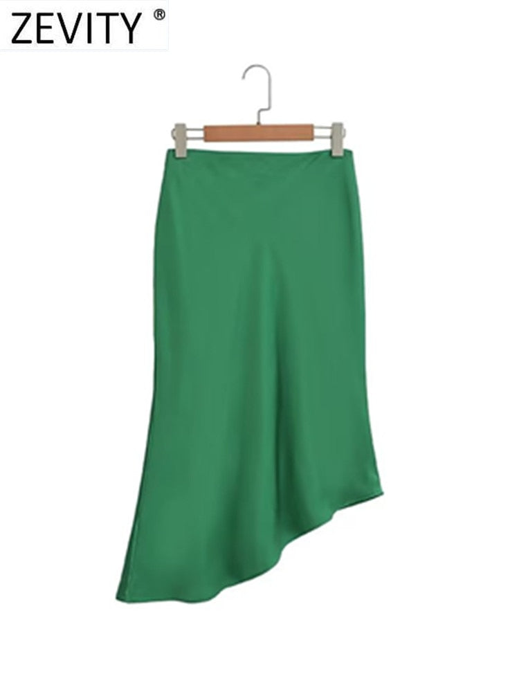 Paris Silk Style Button Skirt