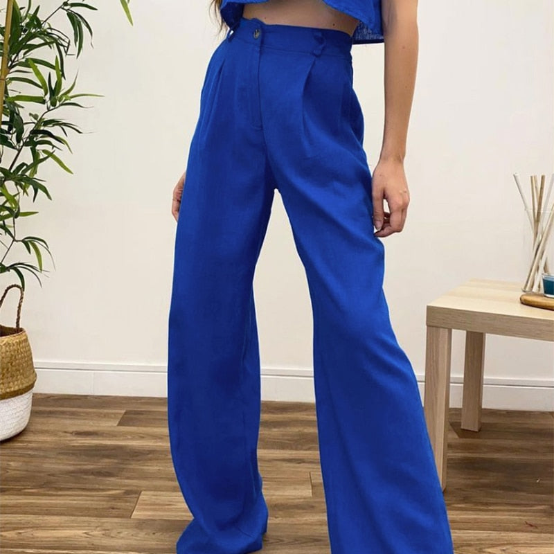 Paradise 2 Piece Crop Top and Wide Leg Pant