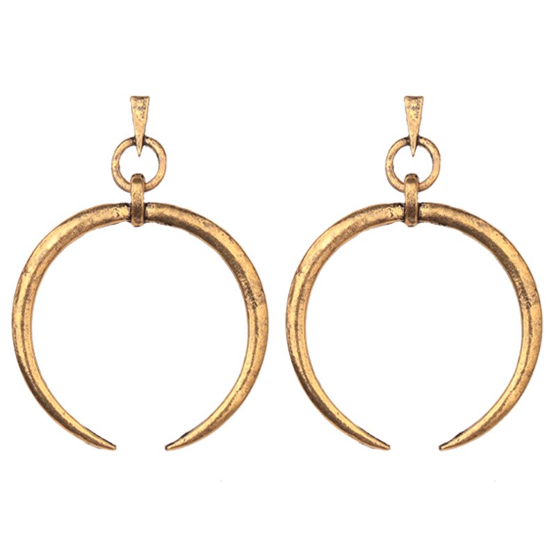 Horn Crescent Drop Earring