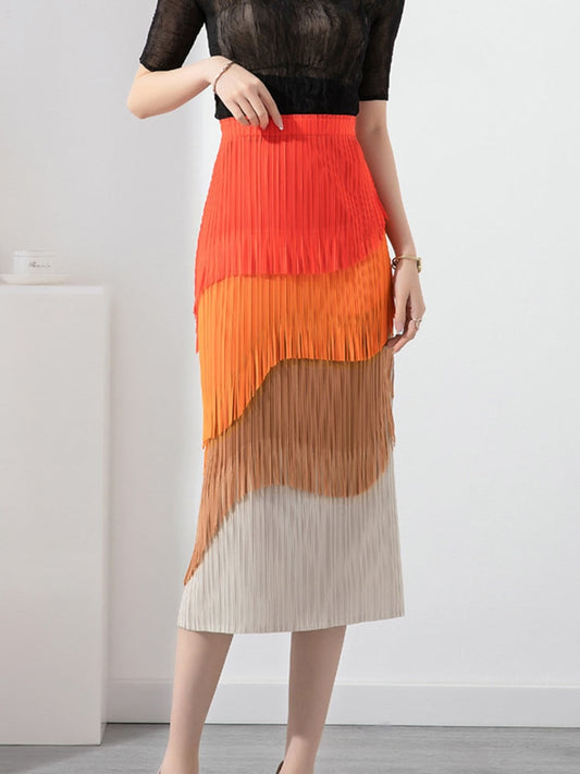 Fringe Tassel Multi Color Skirt